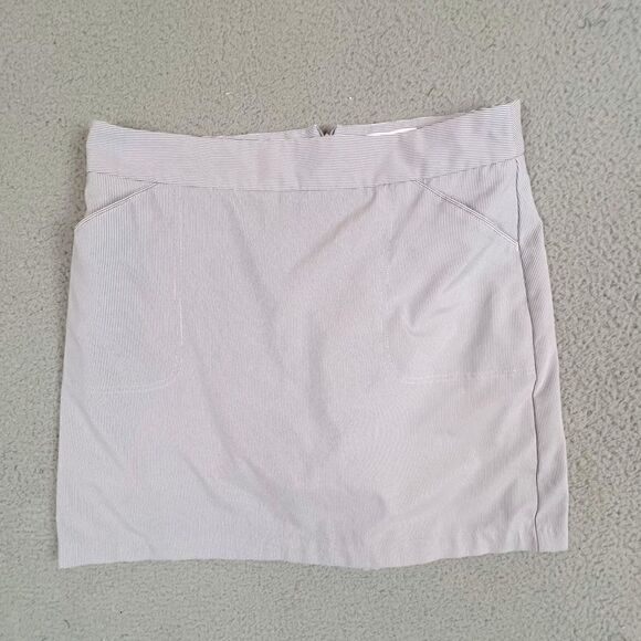 PETER MILLAR WOMENS GOLF SKORTS SIZE 10 BLUE GRAY AND WHITE STRIPES - Picture 1 of 10